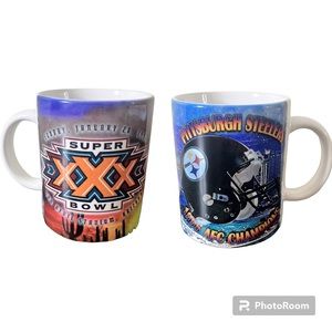 Last chance…2 Pittsburgh Steelers Coffee Mug Super Bowl XXX NFL Football